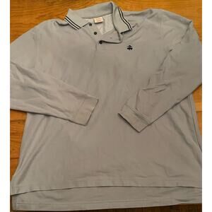 Brooks Brothers Polo Shirt Mens Large Performance Original Fit Long Sleeve Blue